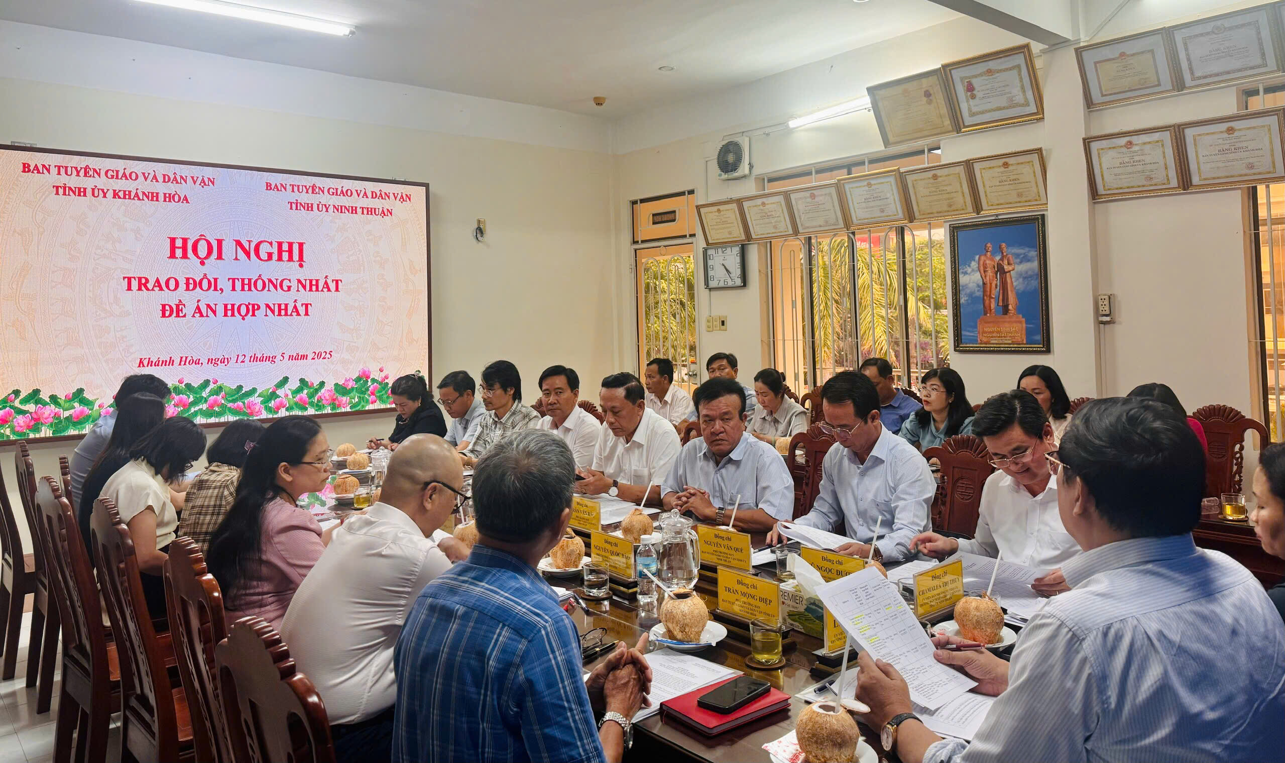 Ban Tuyên giáo và Dân vận hai tỉnh Khánh Hòa, Ninh Thuận thống nhất đề án hợp nhất